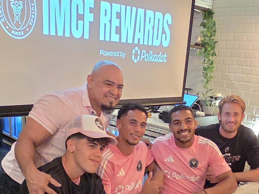 Inter Miami CF players at the IMCF Rewards launch