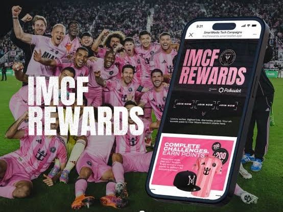 Inter Miami CF squad with the IMCF Rewards app